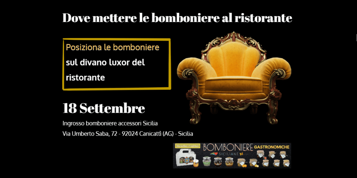 Divano Luxor del ristorante con bomboniere da mettere